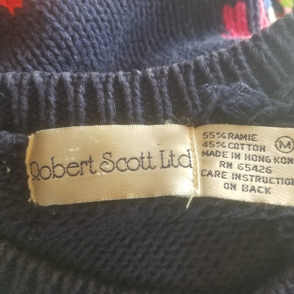 SOLD Vintage Women's Sweater Black w/Multicolor - Picture 6 of 6